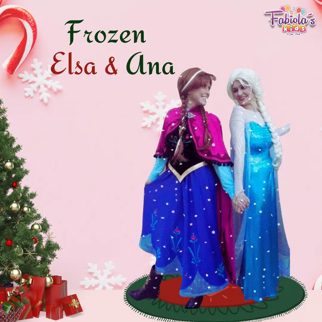 Some people with an elsa and anna costume