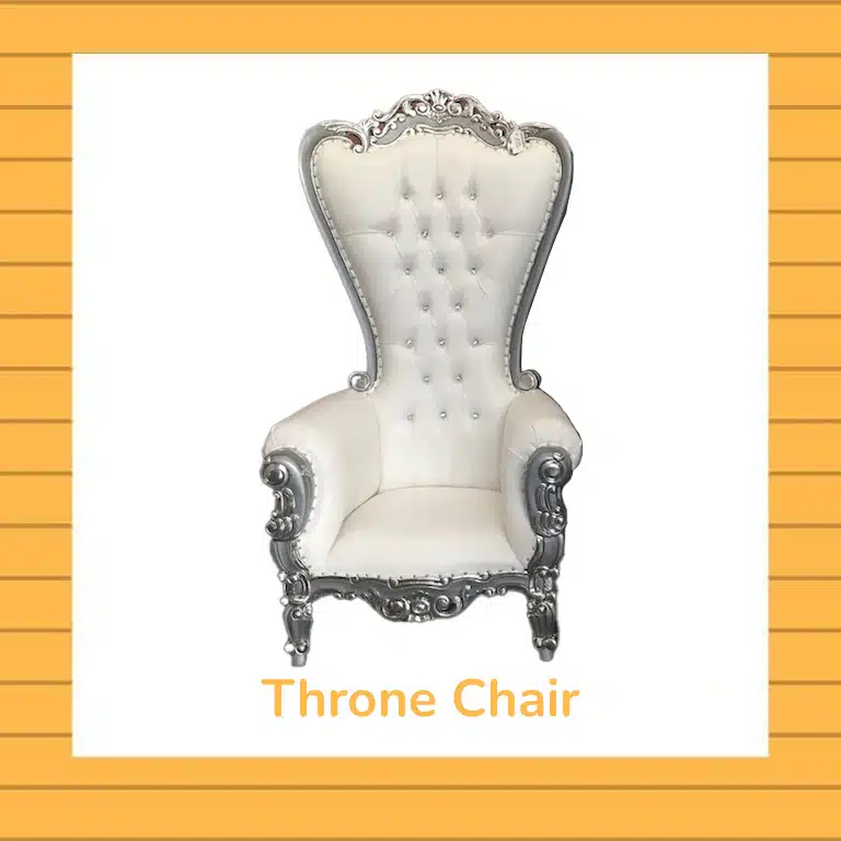 A photo with a throne chair